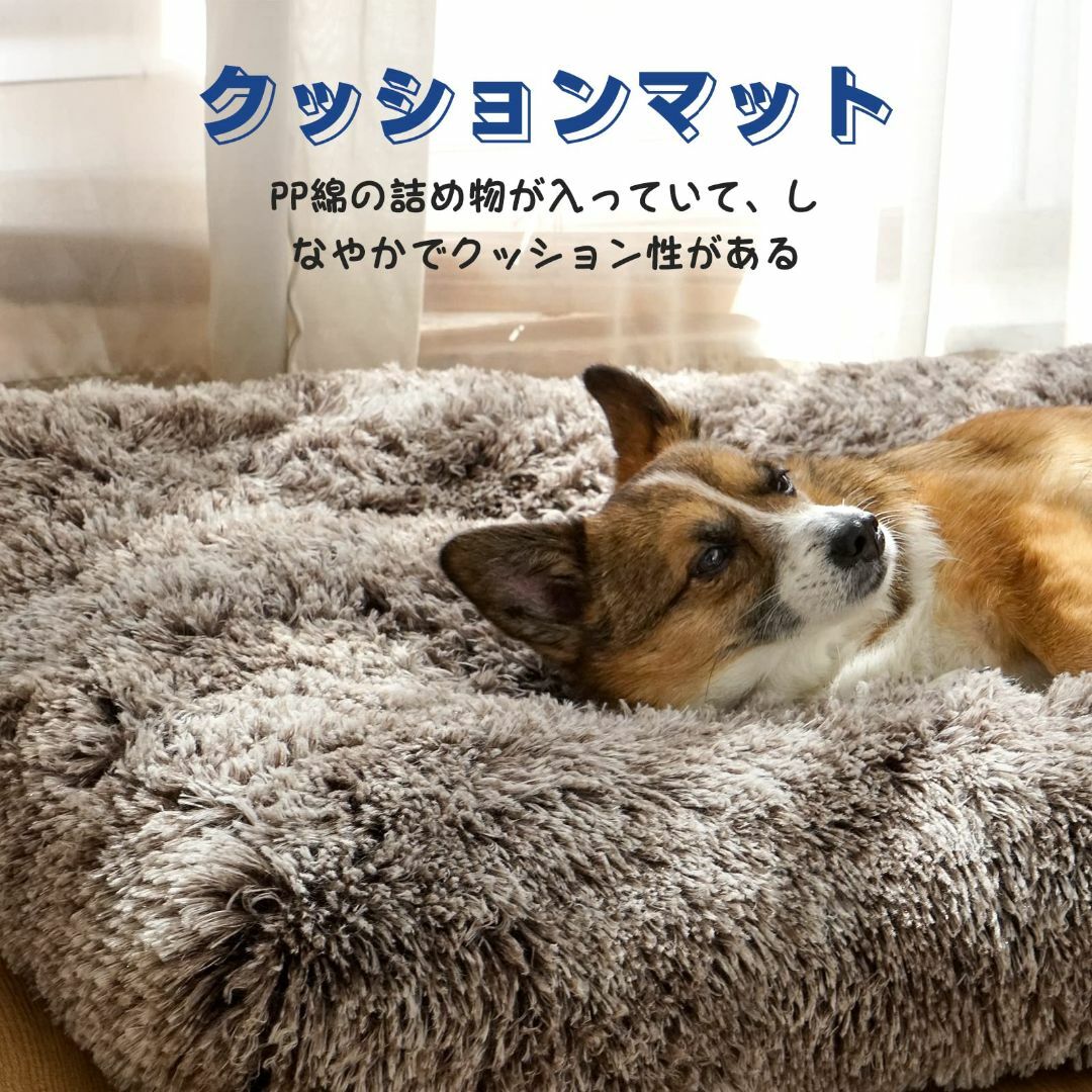 【サイズ:M_色:ブラウン】ペット用クッション 犬 猫 ベッド クッション マッ