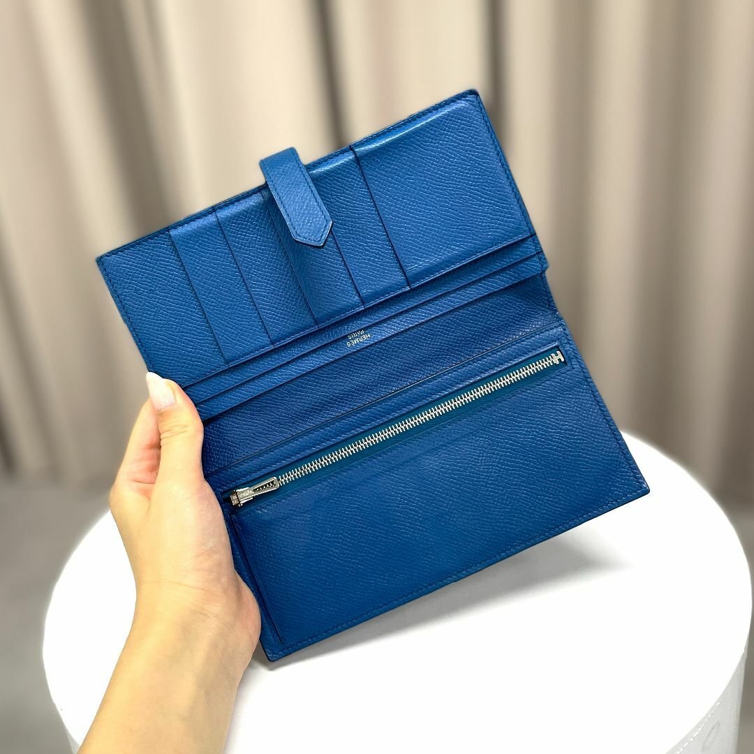 HERMES エルメス ベアンスフレ ヴォーエプソン ブルー T刻印