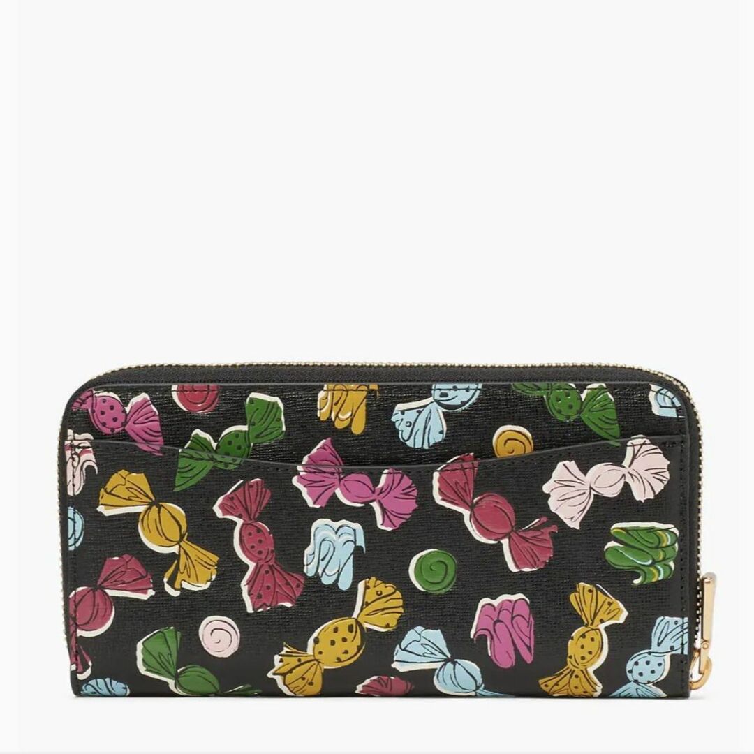 【新品】Kate Spade ケイトスペード キャンディレザー長財布 ブラック