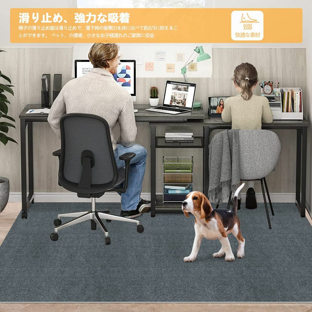 デスクチェアマット【大判サイズ160×140cm 】 4ｍｍ HUIJIE 椅子 3