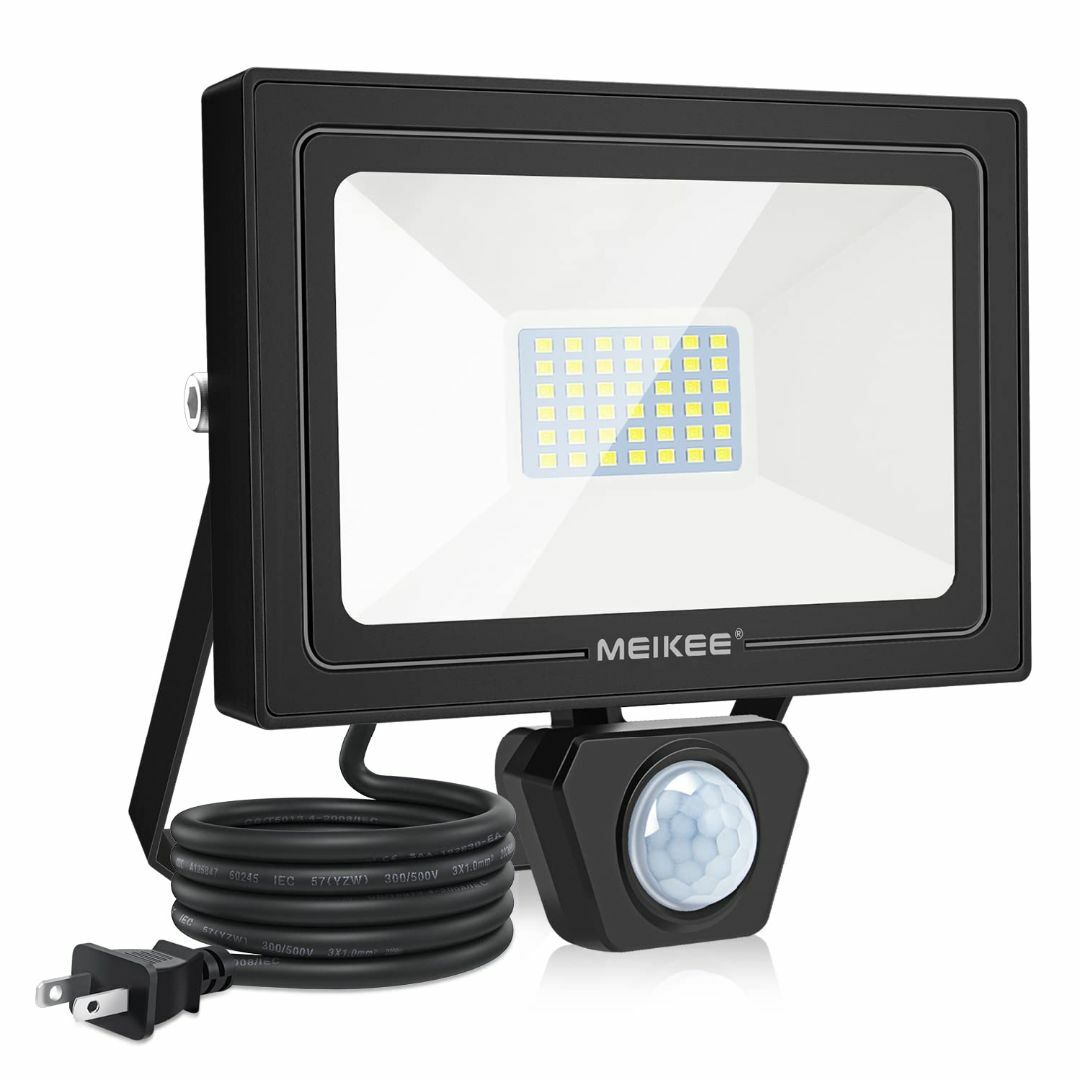 【色: 30W 白色】MEIKEE 最新簡易型 人感センサーライト LEDセンサ