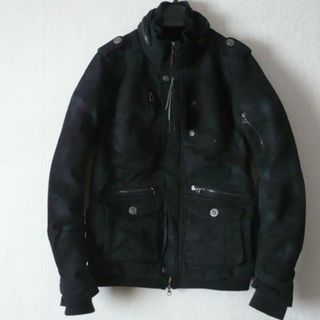 セール半額以下★送料込★ヘビーコットンミリタリージャケット　黒(ミリタリージャケット)
