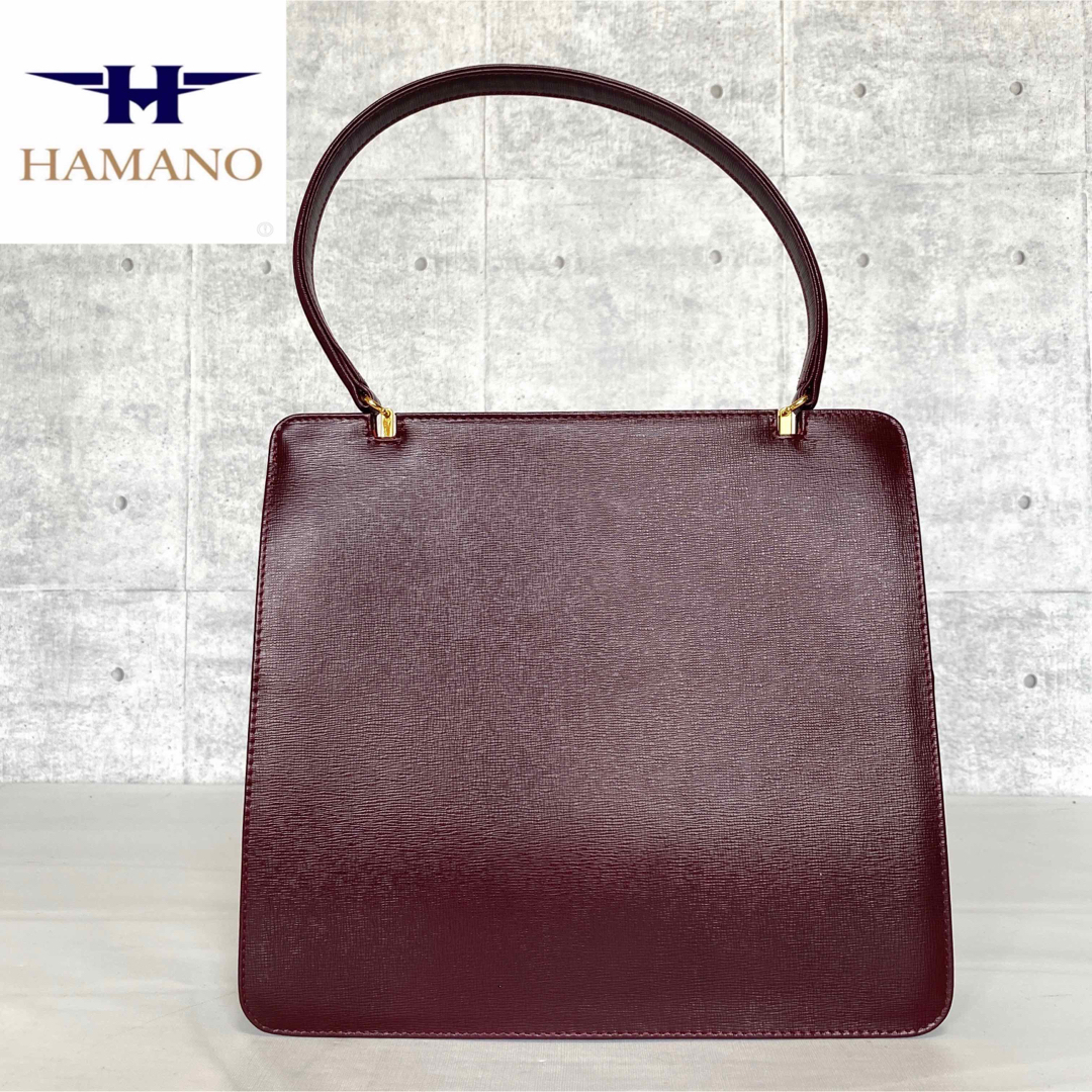 【極美品】HAMANO サフィアーノ ダークブラウン ゴールド金具 ハンドバッグ