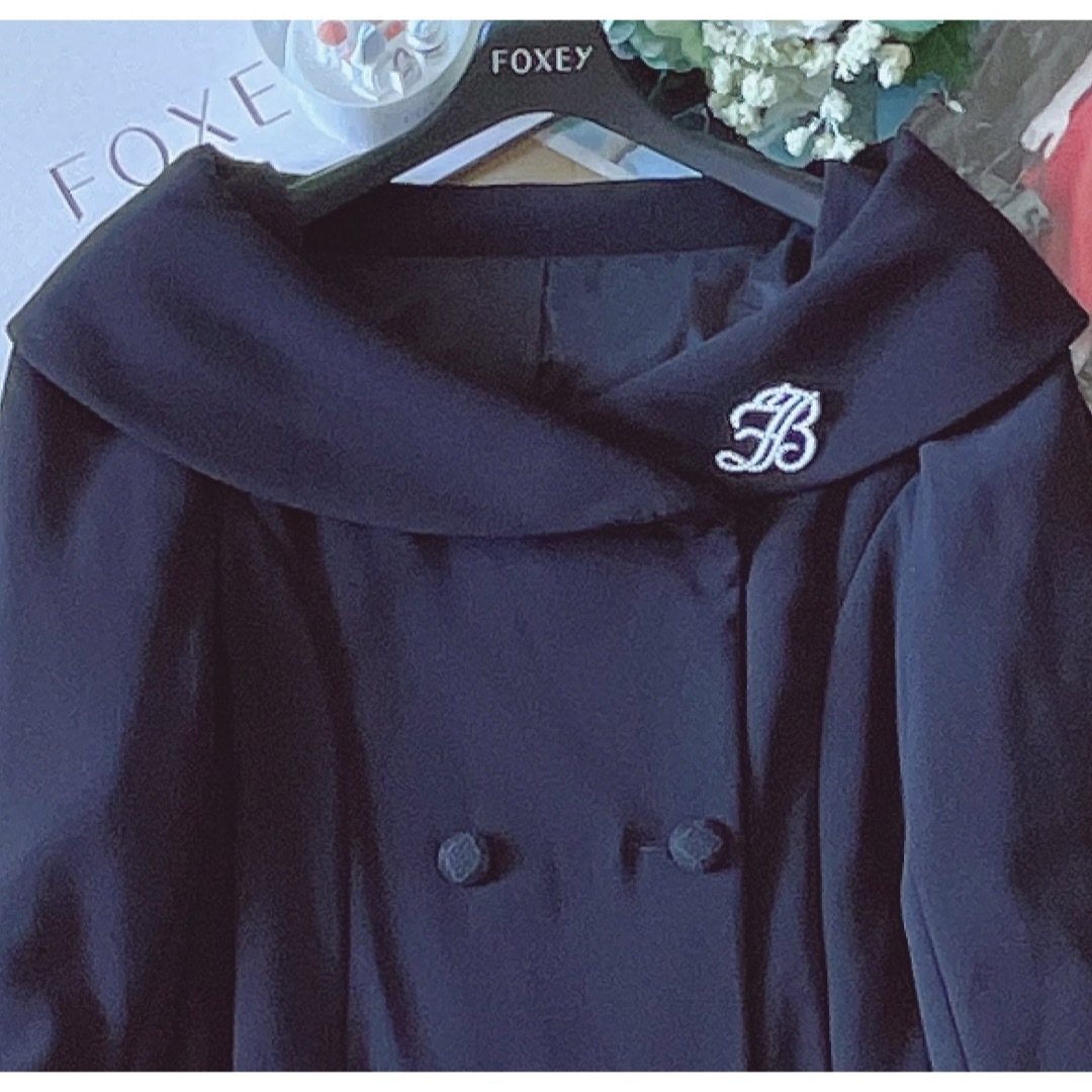 極美品！FOXEY女優襟中綿コート 40 Rene foxey フォクシー