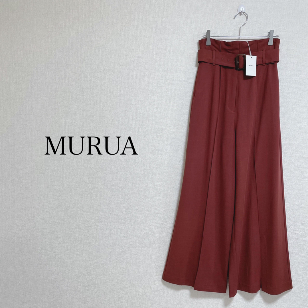 【美品】MURUA ムルーア 綺麗め スカート ワイドパンツ フロント スリット