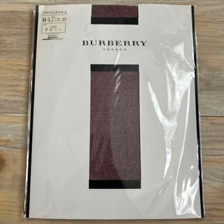 バーバリー(BURBERRY)のバーバリー　ファインメッシュストッキング　プルーン　ワインレッド　福助　日本製(タイツ/ストッキング)