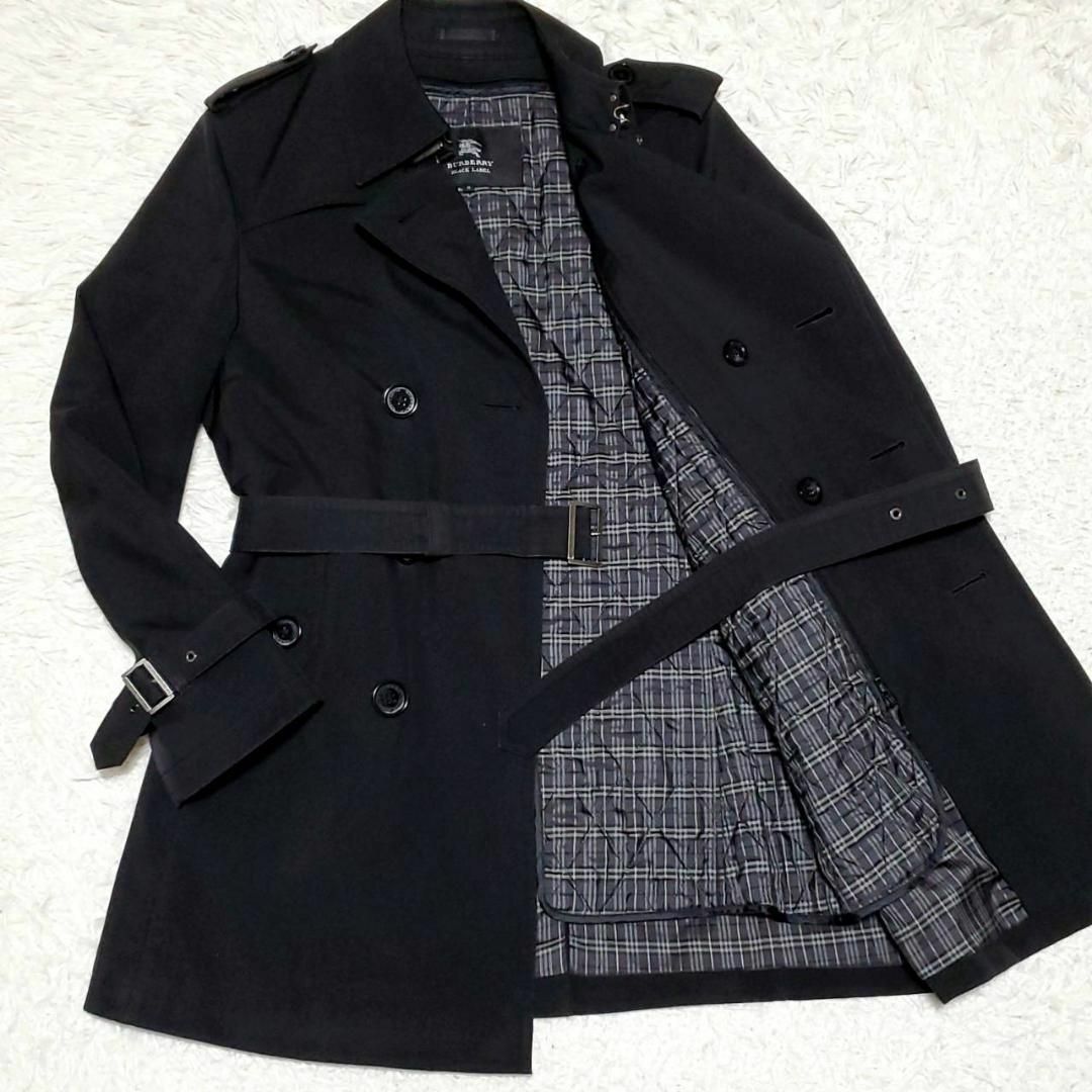 極美品】BURBERRY BLACK LABEL トレンチコート M ブラック-