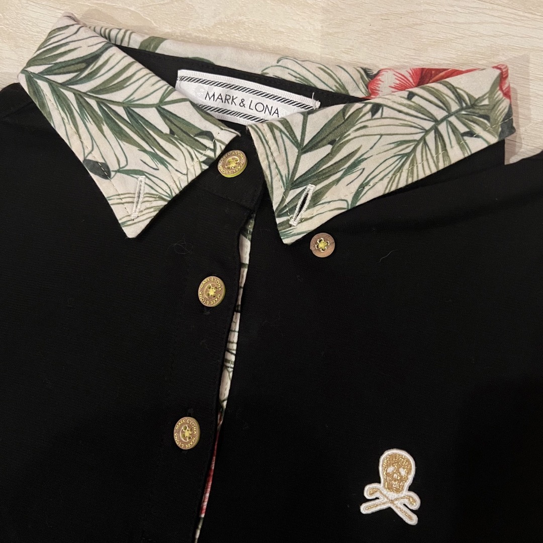 MARK&LONA スカルパッチワークポロシャツM | フリマアプリ ラクマ ★美品★マークアンドロナ・スカル\u0026銀ボタンポロシャツ・メンズ・Mサイズ
