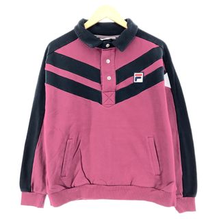 フィラ(FILA)の古着 フィラ FILA 襟付きハーフボタン スウェットシャツ トレーナー メンズXL /eaa313853(スウェット)