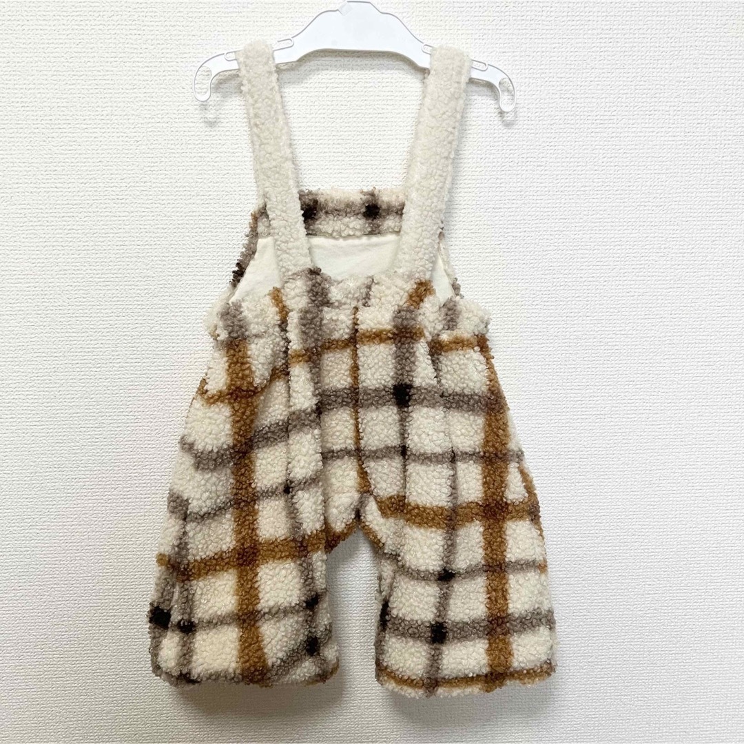 tete a tete(テータテート)のモコモコ ボア サロペット ロンパース 80 キッズ/ベビー/マタニティのベビー服(~85cm)(ロンパース)の商品写真