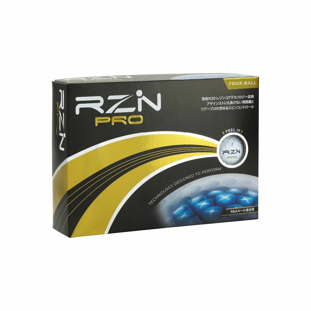 【色: ホワイト】RZN Golf ゴルフボール 4ピース PRO-BOX 1ダ