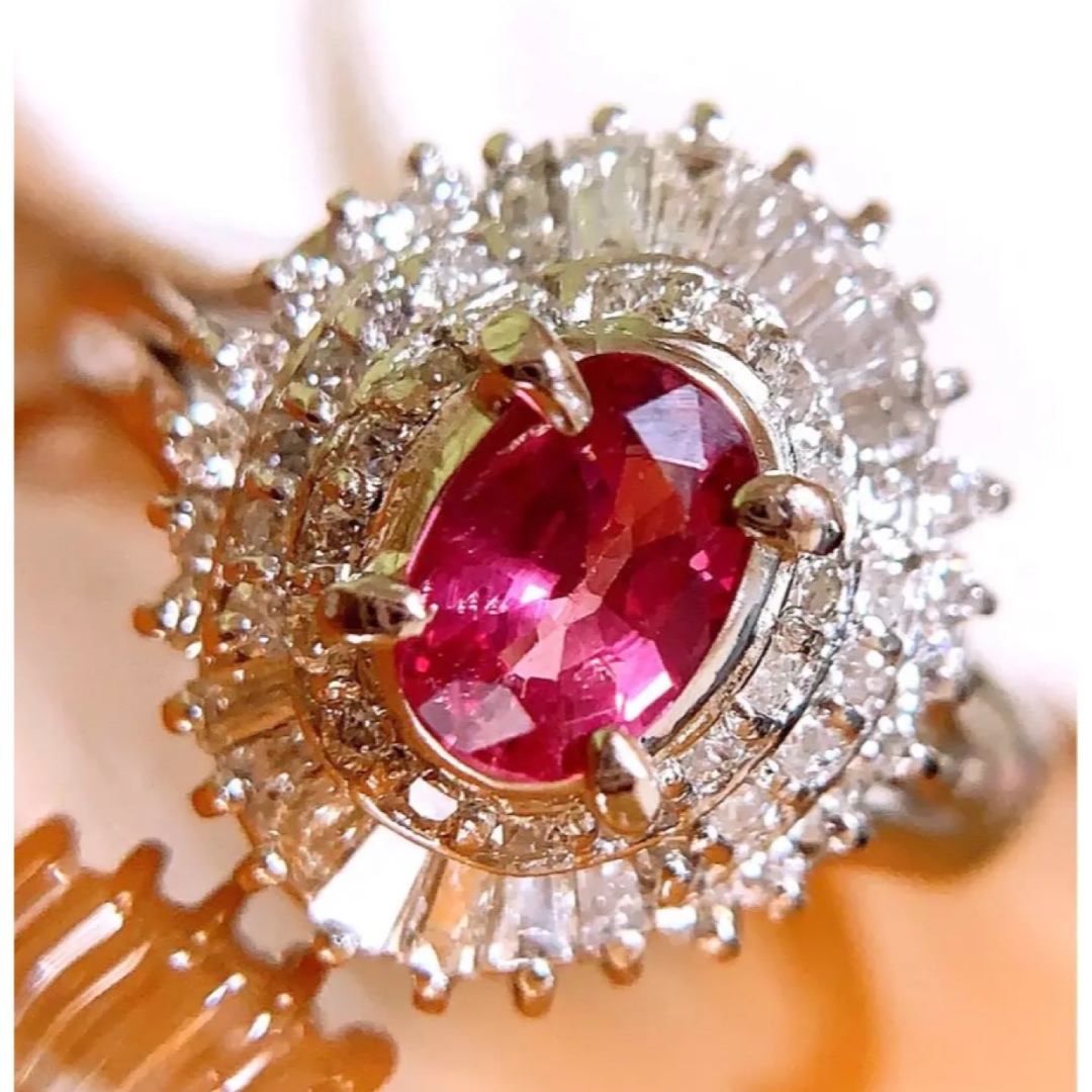 美品❗️計1.23CT✨プラチナピンクサファイアダイヤリングの通販 by