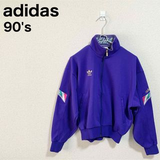 アディダス adidas トラックジャケット ジャージ デサント L 紫 - ジャージ