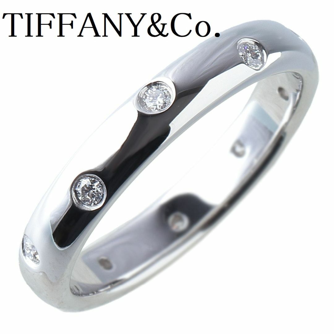 Tiffany & Co. - ティファニー ダイヤリング ドッツ 幅3mm PT950 約7.5