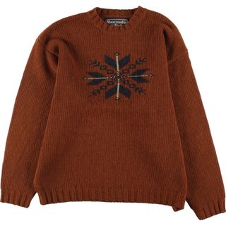 アバクロンビーアンドフィッチ(Abercrombie&Fitch)の古着 アバクロンビーアンドフィッチ Abercrombie&Fitch スノー 雪柄 ウールニットセーター メンズXL /eaa335828(ニット/セーター)