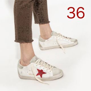 美品 Golden Goose STRTER 赤 ローカット38