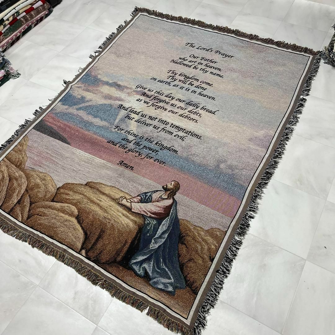 主の祈り　神　マルチカバー　ソファーカバー　ビンテージラグ　180x135 | フリマアプリ ラクマ