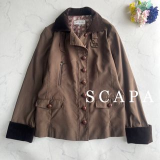 SCAPA スキャパ くるみボタン コーデュロイ切替ジャケット