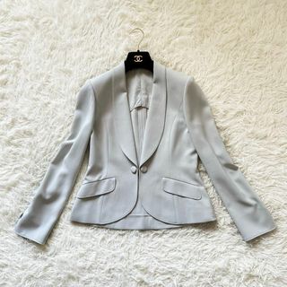 miss ashida ショールカラージャケット グレイリッシュグリーン 7号