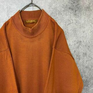 90s ランセル　刺繍ニット　セーター　L ウール　古着　オレンジ　Y5