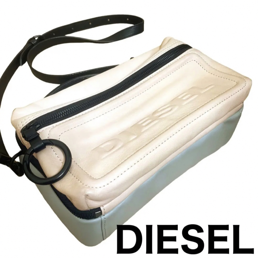 美品　DIESEL ショルダーバッグ　ハンドバッグ　2way ポシェット　型押し