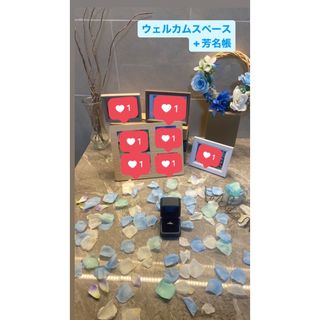 ウェルカムスペース装飾+芳名帳(紙10枚、バインダー2個) 結婚式　(ウェルカムボード)