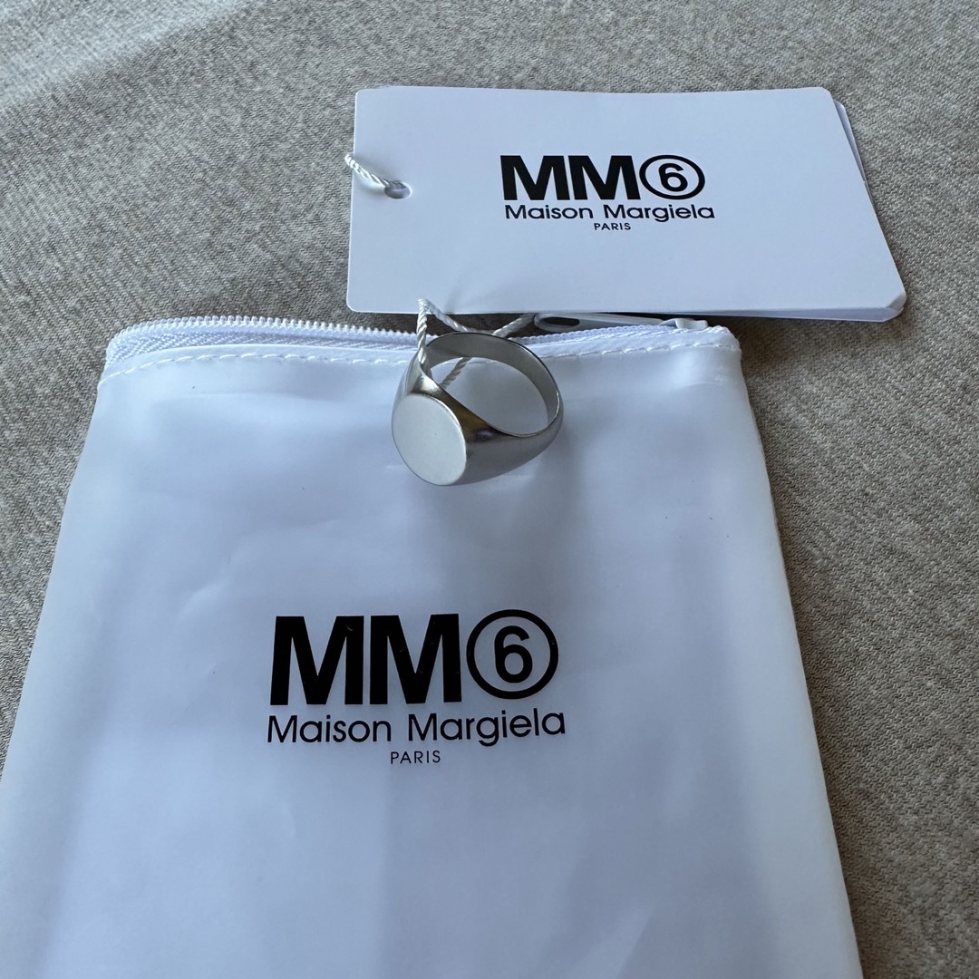 2新品 メゾン マルジェラ MM6 オーバル シュバリエ リング シルバー
