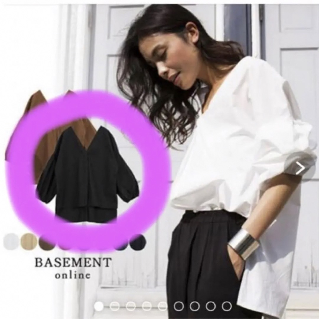 BASEMENT(ベースメント)のバルーンスリーブスキッパーブラウス レディースのトップス(シャツ/ブラウス(長袖/七分))の商品写真