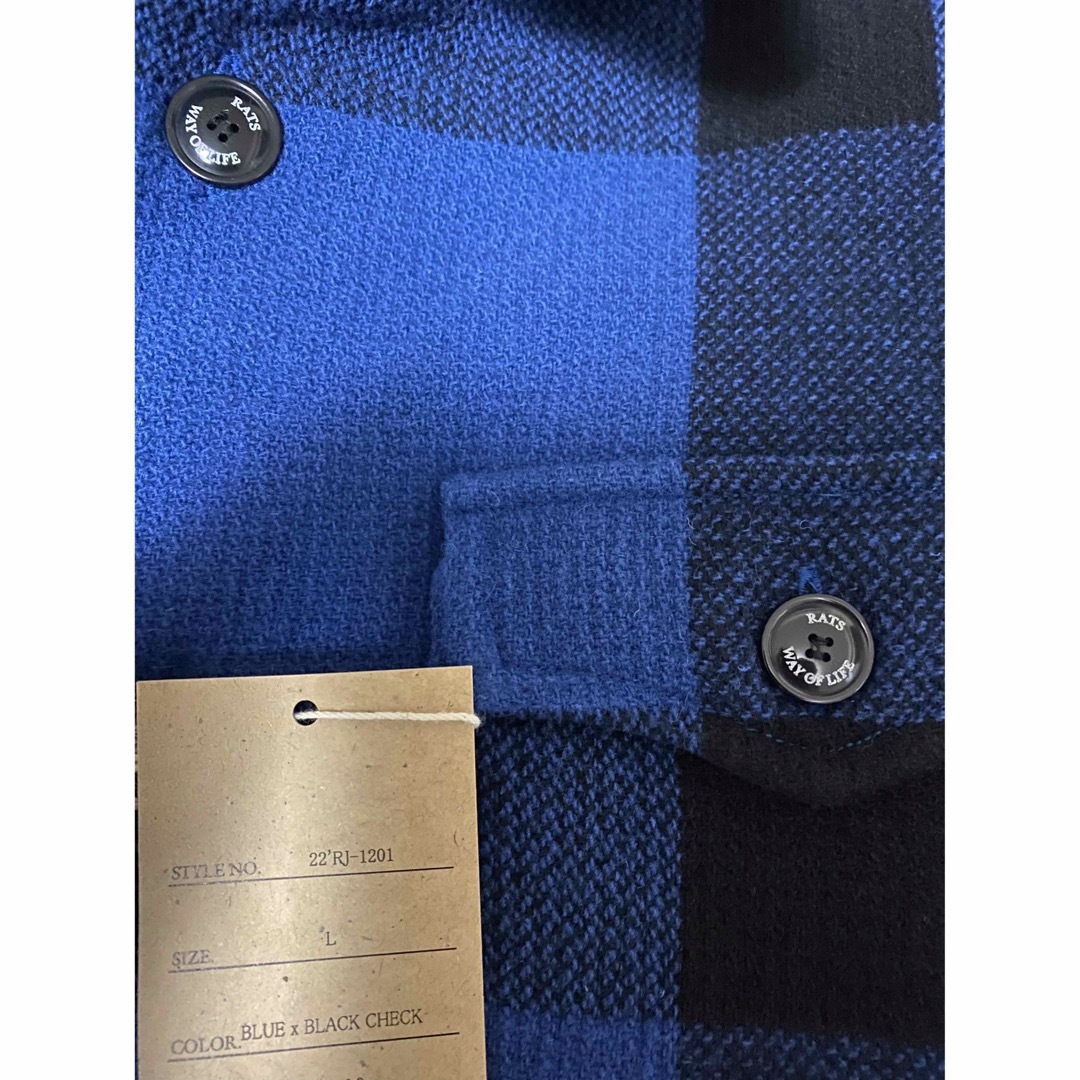 RATS - 【RATS】BUFFALO CHECK SHIRT JKT ブルー Lの通販 by go with