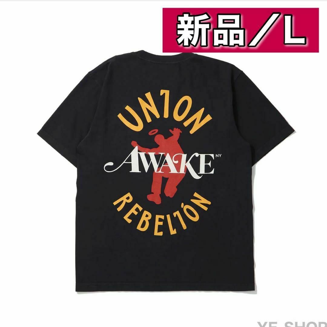 AWAKE(アウェイク)の【新品L】UNION x AWAKE NY Rebelion Tee Black メンズのトップス(Tシャツ/カットソー(半袖/袖なし))の商品写真