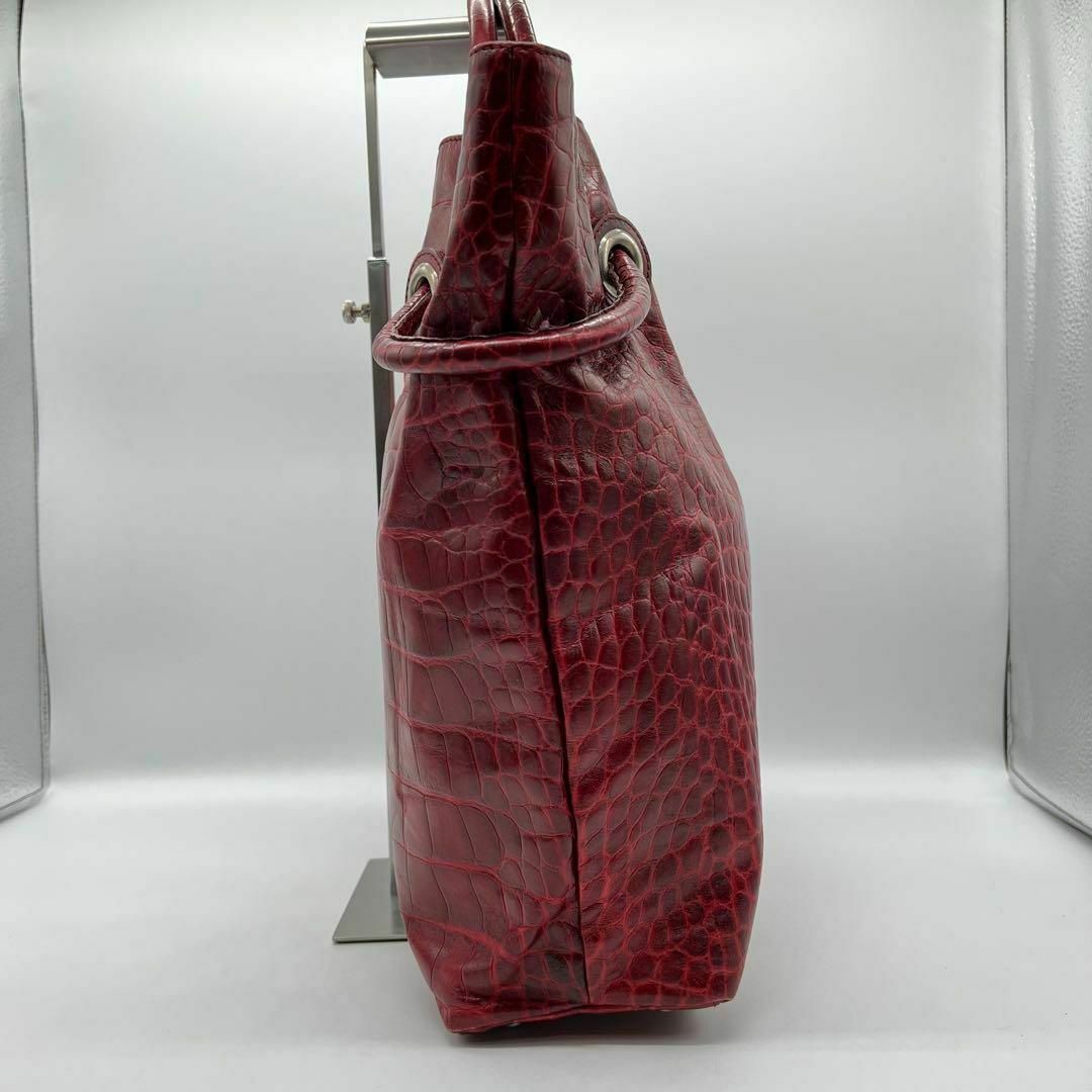 Furla(フルラ)の✨️美品✨️FURLA クロコ型押し レザー トートバッグ レッド レディース レディースのバッグ(トートバッグ)の商品写真