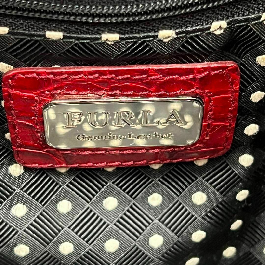 Furla(フルラ)の✨️美品✨️FURLA クロコ型押し レザー トートバッグ レッド レディース レディースのバッグ(トートバッグ)の商品写真