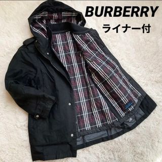 BURBERRY LONDON】モッズコート フード ノバチェック ライナー有-