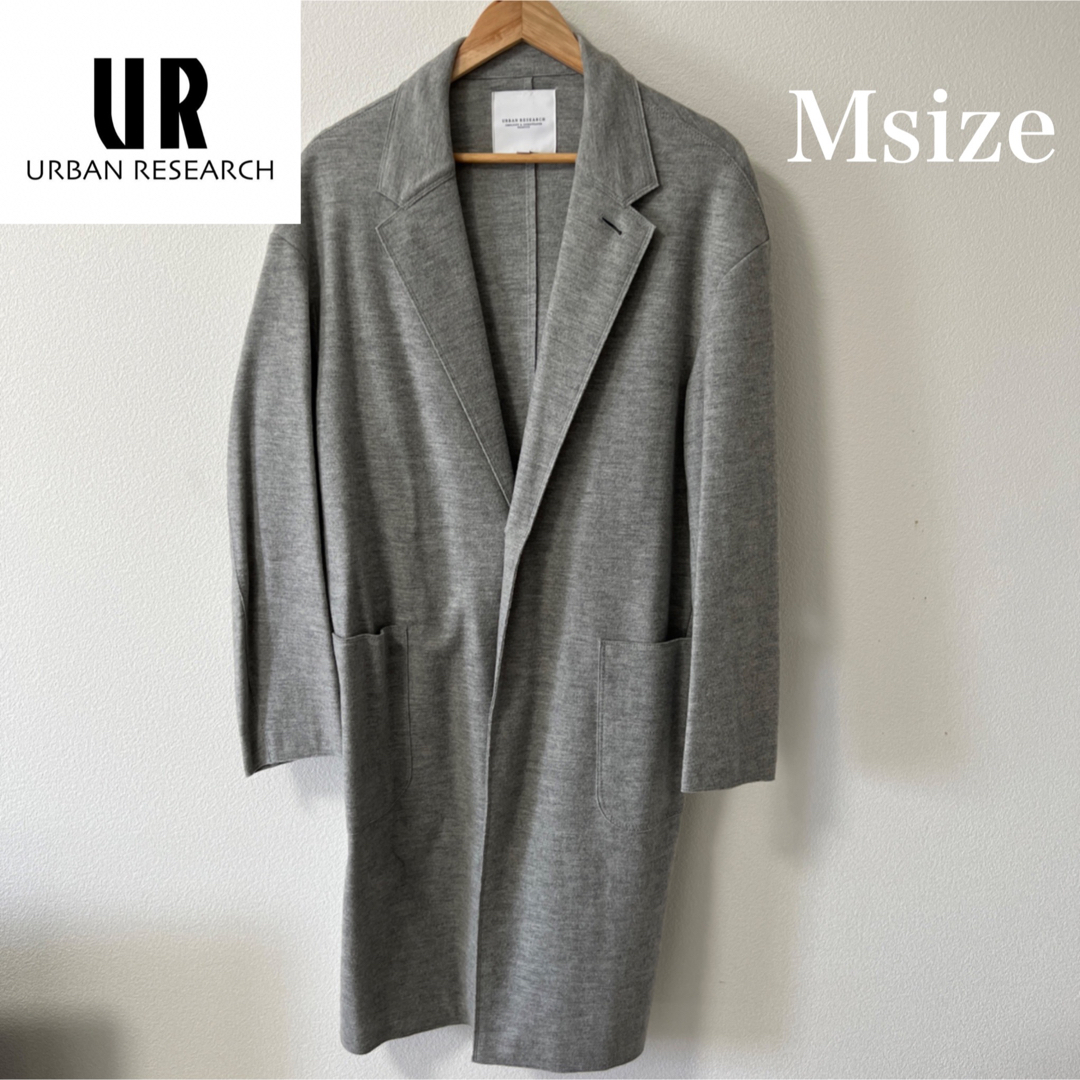 URBAN RESEARCH(アーバンリサーチ)のアーバンリサーチ　チェスターコート　グレー色　Mサイズ メンズのジャケット/アウター(チェスターコート)の商品写真