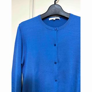 【美品】ANAYIアナイ シルク 100% ロイヤルブルー カーディガン