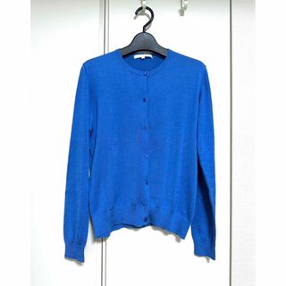 【美品】ANAYIアナイ シルク 100% ロイヤルブルー カーディガン