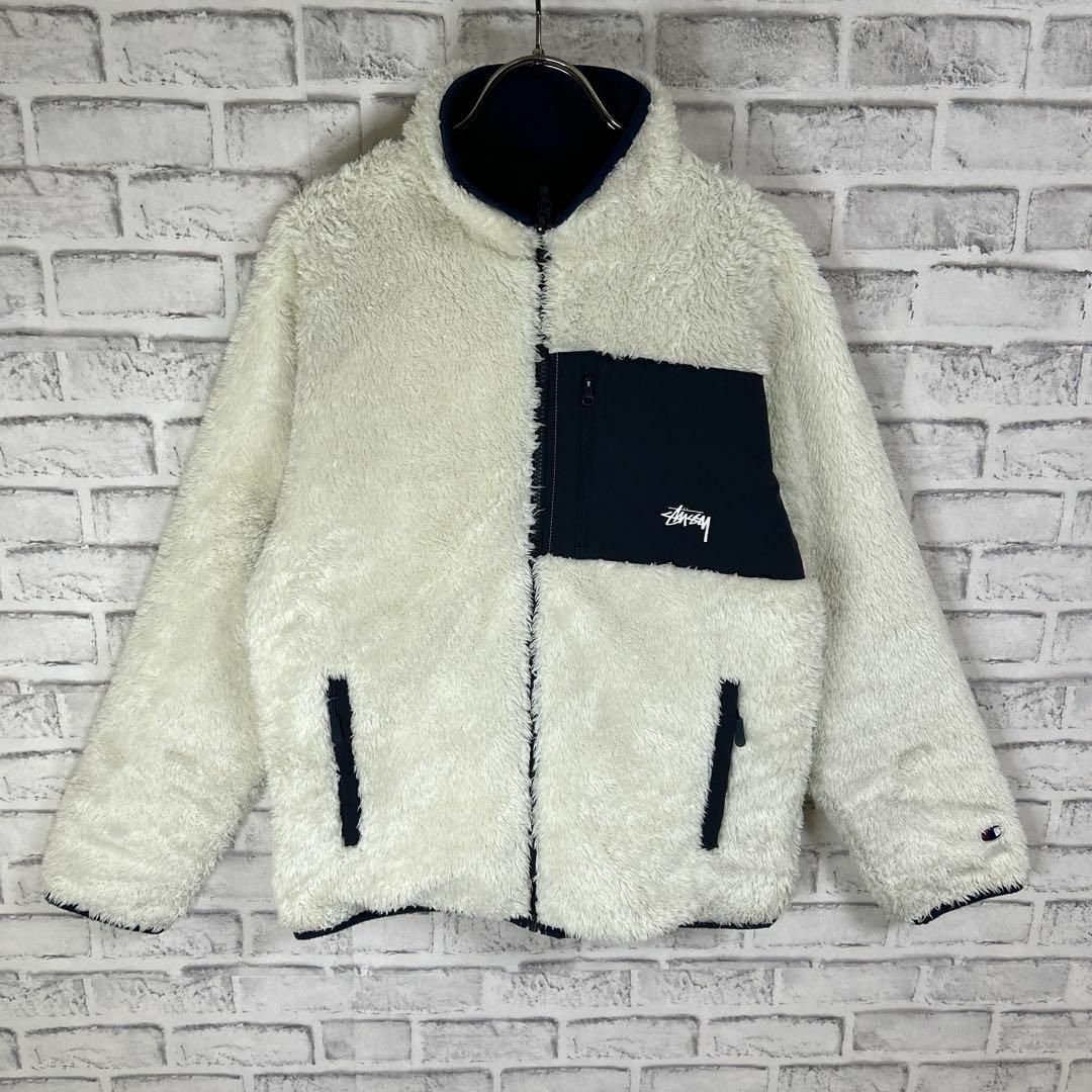 STUSSY - ステューシー × チャンピオン ボアフリース リバーシブル