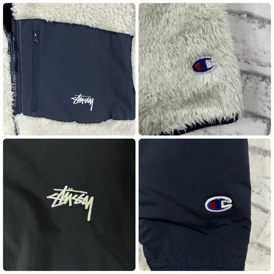 stussy champion リバーシブルボアブルゾンジャケット