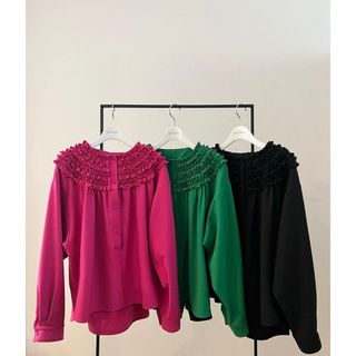 チェスティ(Chesty)のrosymonster warmy mini frill blouse pink(シャツ/ブラウス(長袖/七分))