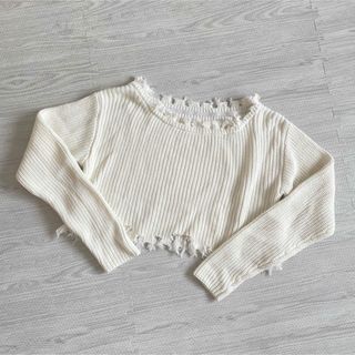 ジェイダ(GYDA)の【美品】GYDA グラインダーオフショルニットTOPS ホワイト free(ニット/セーター)