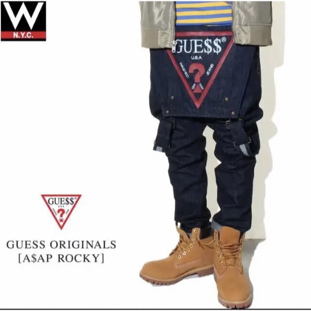 【即完売品】GUESS×エイサップロッキーコラボ  オーバーオール ビックロゴ