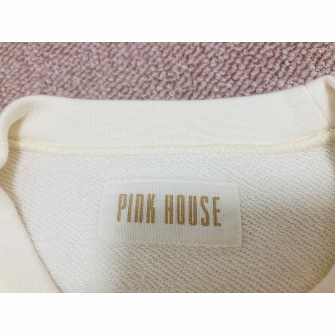 ピンクハウス PINKHOUSE ロゴ ワッペン トレーナー ホワイト