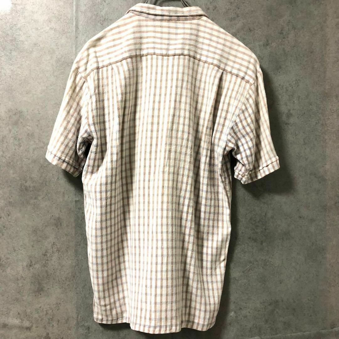 ステューシー シャツ ホワイト S チェック Authentic ワンポイント