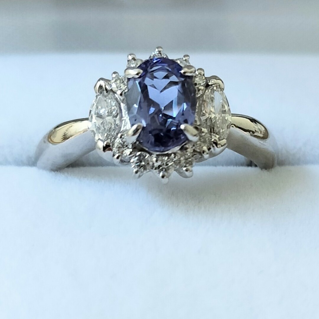 ジュエリーマキ(ジュエリーマキ)のダイヤモンド×タンザナイト リング Pt850 0.80ct 0.45ct レディースのアクセサリー(リング(指輪))の商品写真