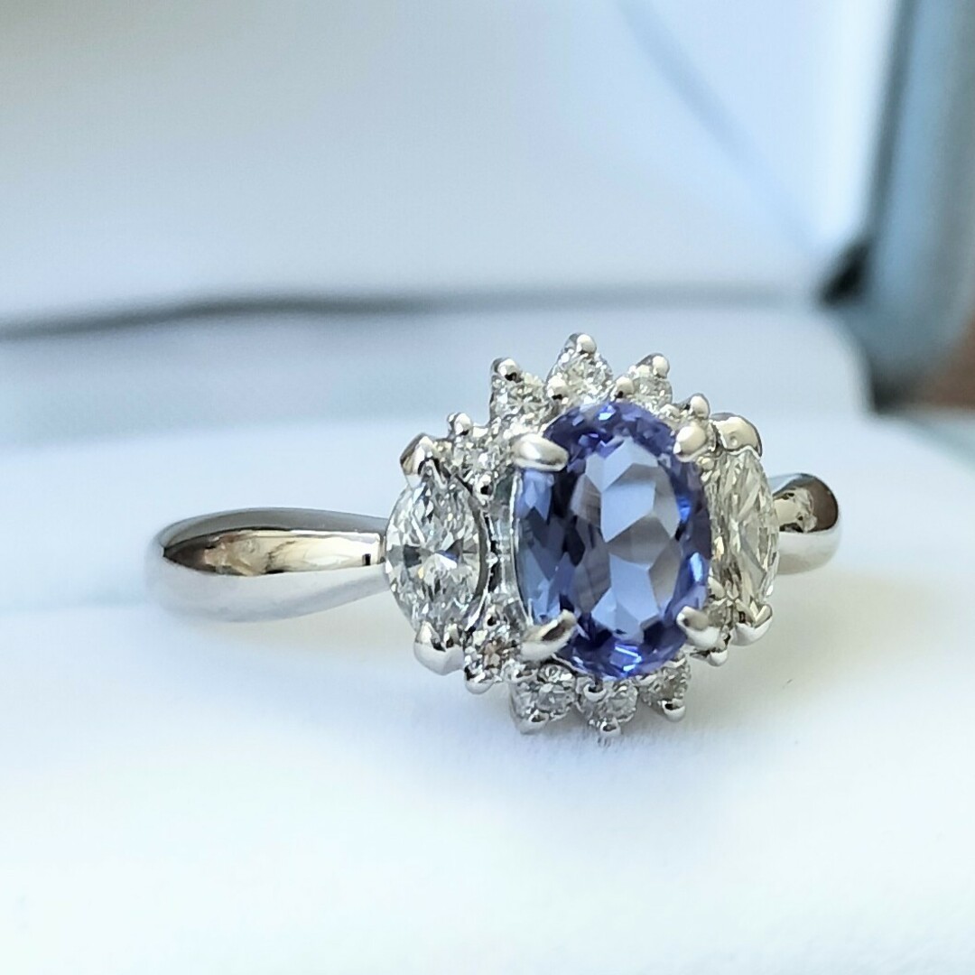 ジュエリーマキ(ジュエリーマキ)のダイヤモンド×タンザナイト リング Pt850 0.80ct 0.45ct レディースのアクセサリー(リング(指輪))の商品写真