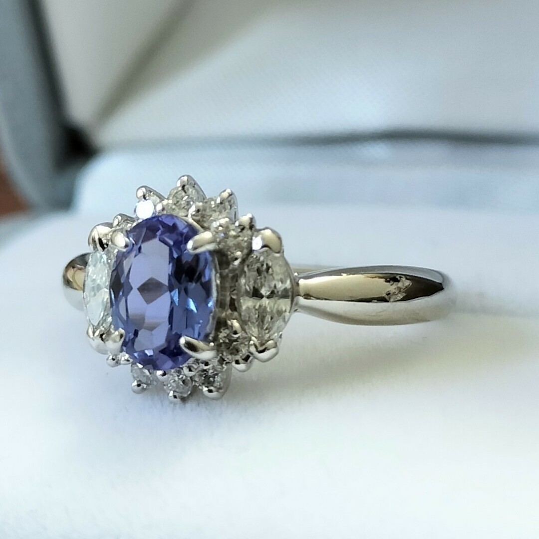 ジュエリーマキ(ジュエリーマキ)のダイヤモンド×タンザナイト リング Pt850 0.80ct 0.45ct レディースのアクセサリー(リング(指輪))の商品写真