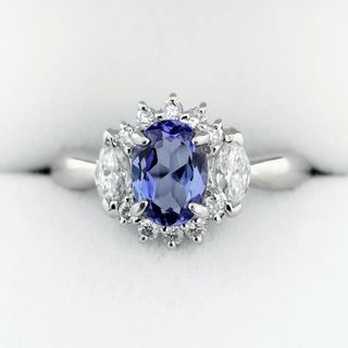 ジュエリーマキ(ジュエリーマキ)のダイヤモンド×タンザナイト リング Pt850 0.80ct 0.45ct(リング(指輪))