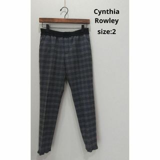 シンシアローリー(Cynthia Rowley)のシンシアローリー ストレッチ センタープレス テーパードパンツ チェック  2(カジュアルパンツ)