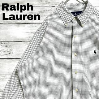 ラルフローレン(Ralph Lauren)の42W① US古着ラルフローレン BD長袖シャツ ポニー刺繍チェックメンズ古着(シャツ)