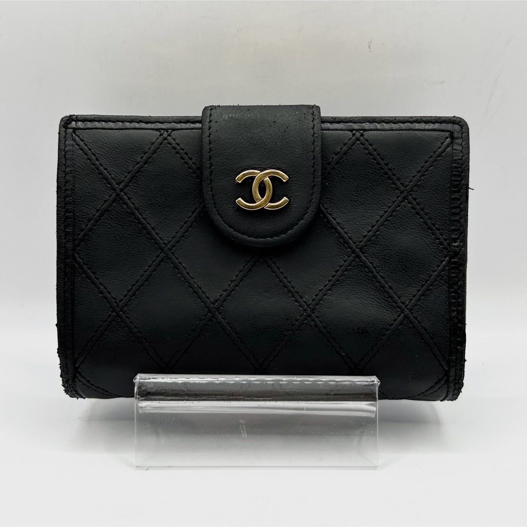 CHANEL - 美品 CHANEL 二つ折り財布 がま口 ビコローレ ラムスキン ...